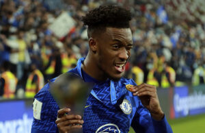Callum Hudson-Odoi: Rising Football Star’s Journey to Success and Callum Hudson-Odoi Net Worth Portrait of Callum Hudson-Odoi in his football club uniform on the pitch