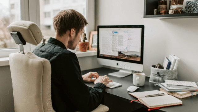 SEO specialist reviewing website analytics and keyword data
